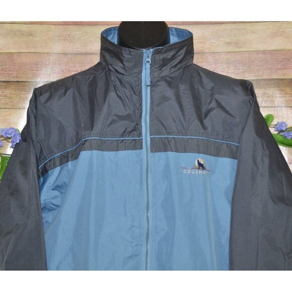 Prairie Mountain Mens L Blue Full Zip Windbreaker Jacket Coushatta Wolf Logo - Picture 5 of 12